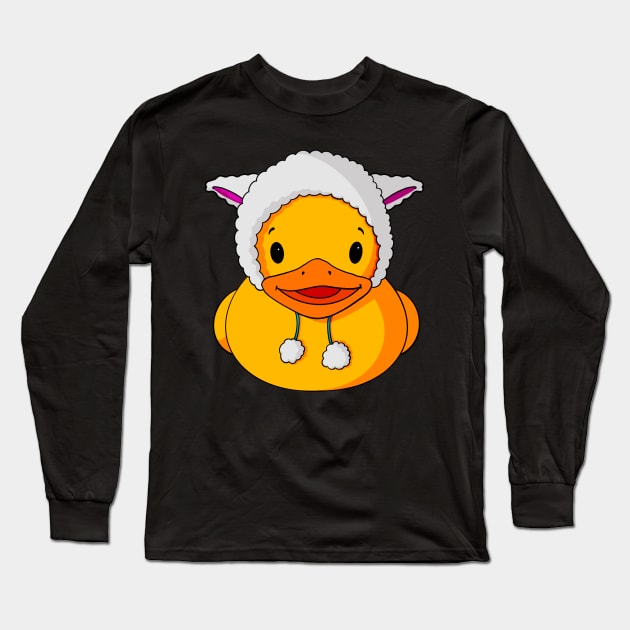 Easter Lamb Rubber Duck Long Sleeve T-Shirt by Alisha Ober Designs